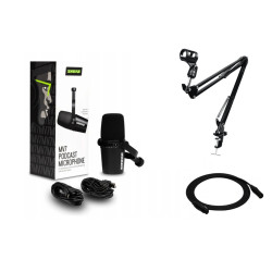 SHURE MV7-K + STATYW...