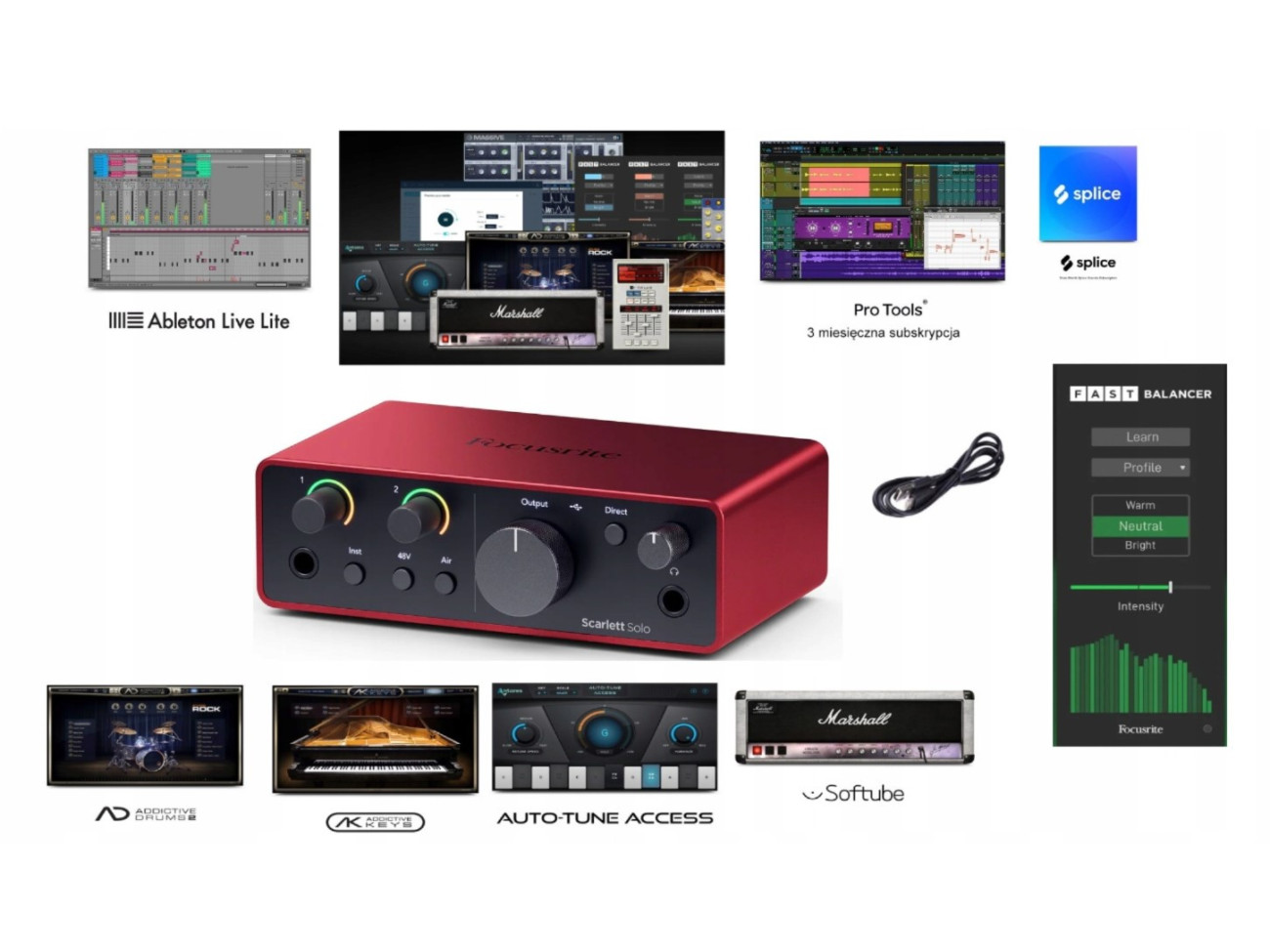 Focusrite Scarlett Solo & AT2020 セット FOCUSRITE SCARLETT SOLO 4TH GEN + AT 2020 ZESTAW DO