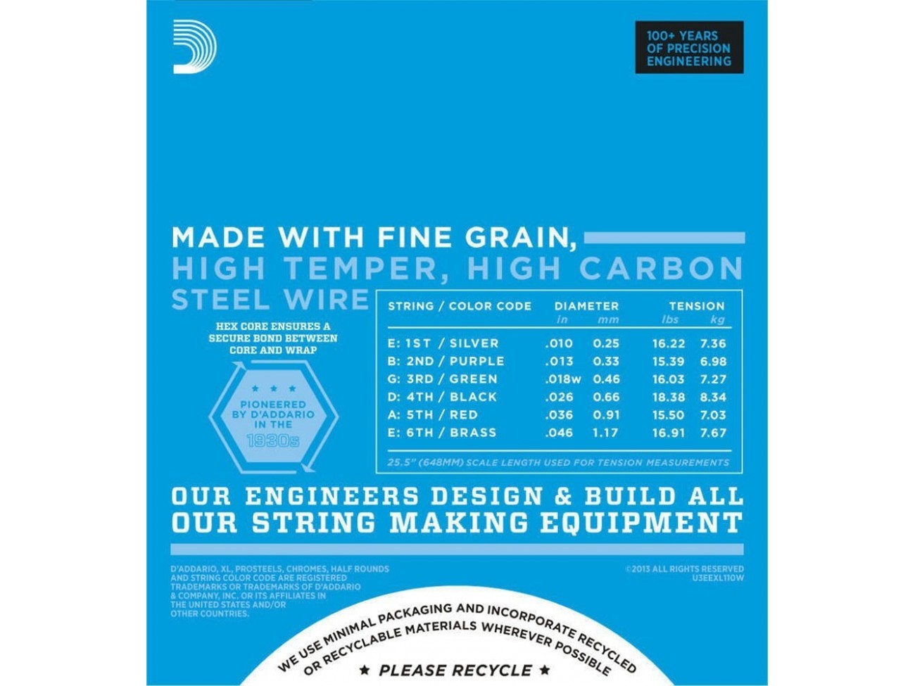 D'ADDARIO EXL110W STRUNY DO GITARY ELEKTRYCZNEJ