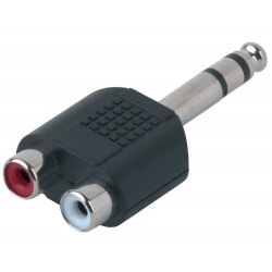 ALPHA AUDIO adapter / przejściówka 2 x RCA (Cinch) - duży Jack stereo