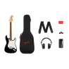 FENDER PK AF STRAT BLK MICRO US EU JP - ZESTAW GITARA, WZMACNIACZ I AKCESORIA