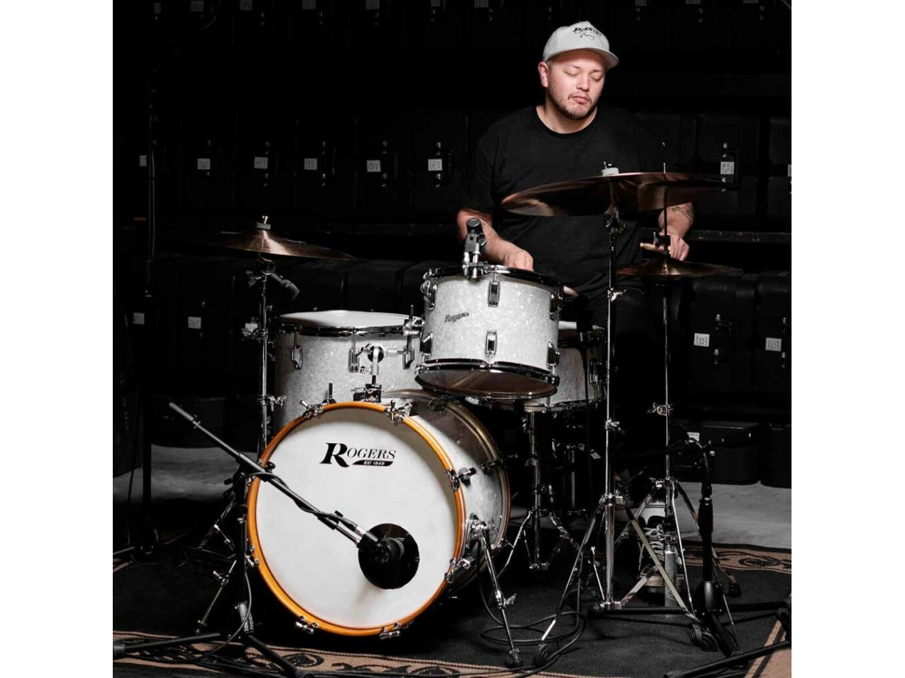 Rogers Powertone White Marine Pearl Shell Set 13/16/22