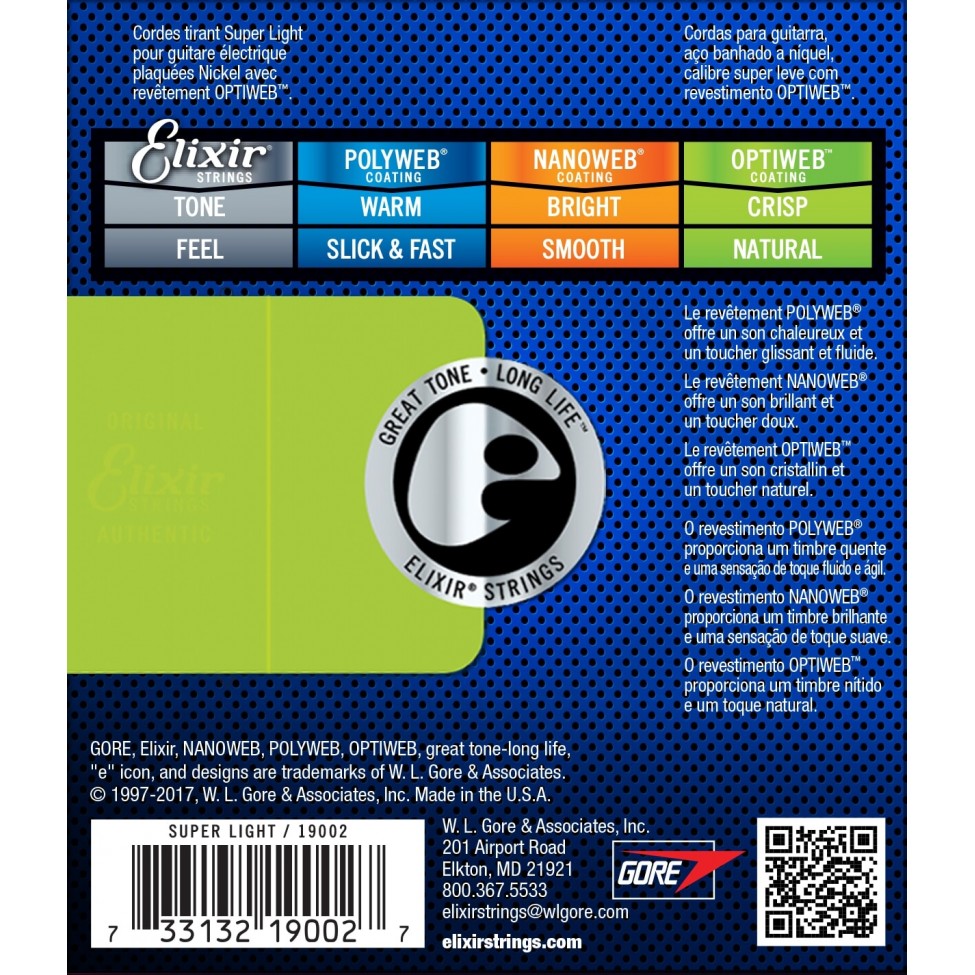 ELIXIR OPTIWEB 0942 19002 struny do gitary elektrycznej