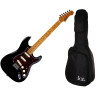 ZESTAW - JET JS-300 BK SSS + BE JOE EB1610 - GITARA ELEKTRYCZNA I POKROWIEC