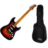ZESTAW - JET JS-300 SB SSS + BE JOE EB1610 - GITARA ELEKTRYCZNA I POKROWIEC