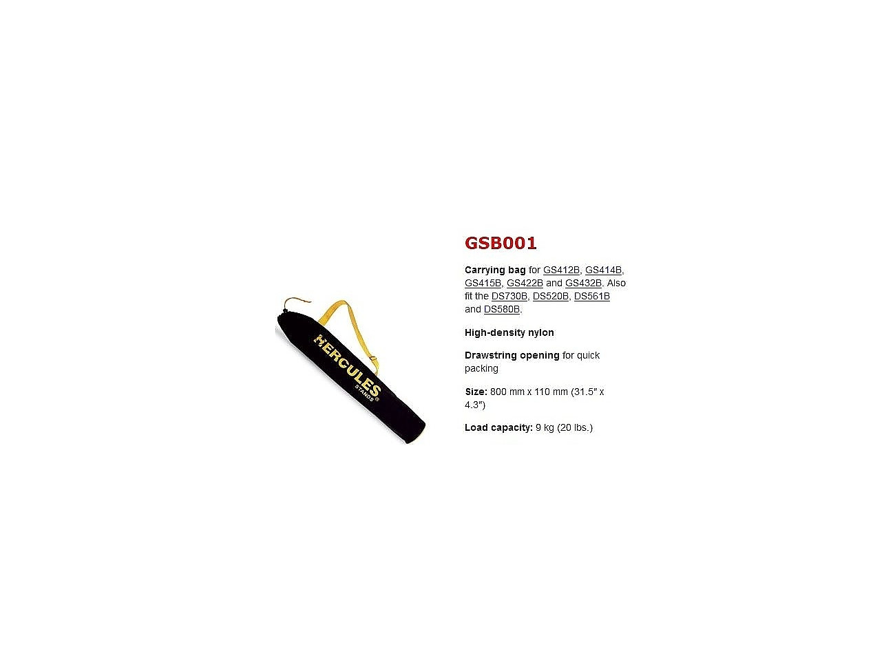 Hercules Gsb 001 Pokrowiec Na Statyw Gitarowy