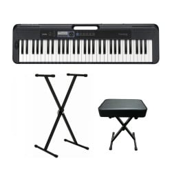 CASIO CT-S300 BK - KEYBOARD + STATYW + ŁAWA