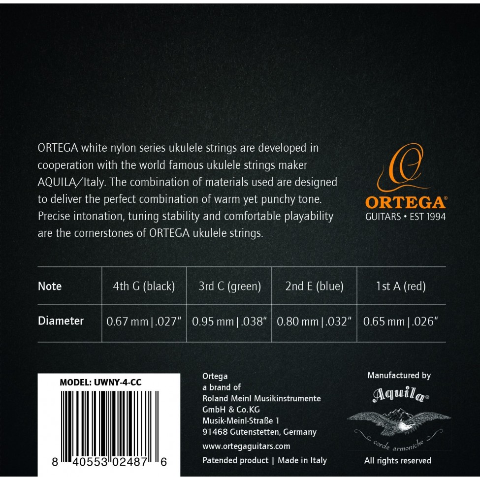 ORTEGA UWNY-4-CC STRUNY DO UKULELE