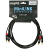 KLOTZ KT-CC090 - Podwójny kabel stereo rca, pozłacany