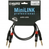 KLOTZ KT-JJ090-Podwójny kabel stereo z wtyczkami jack, pozłacany