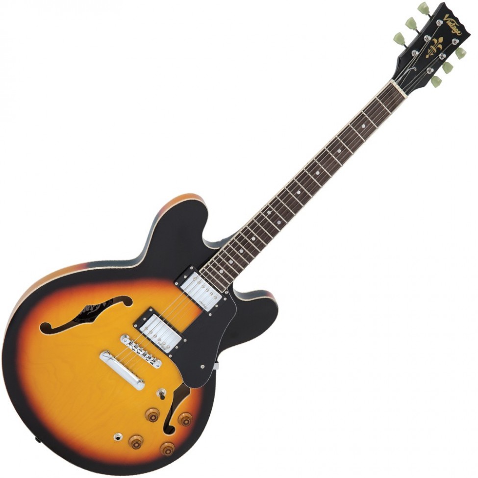 VINTAGE VSA500SB SEMI-HOLLOW - GITARA ELEKTRYCZNA - POWYSTAWOWA