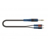 QUIK LOK RKSA120-1 - KABEL AUDIO Jack Stereo 6.3 - 2 x RCA Male