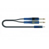 QUIK LOK RKSA140-2 KABEL MINI JACK STEREO - 2 X JACK MONO (2M)
