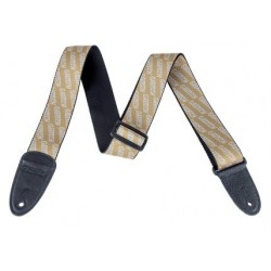 GRETSCH LOGO STRAP GLD/WHT...