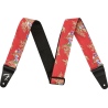 FENDER 2 HAWAIIAN STRAP RED FLORAL PASEK GITAROWY