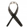DADDARIO LEATHER LACED BLACK STRAP - PASEK GITAROWY