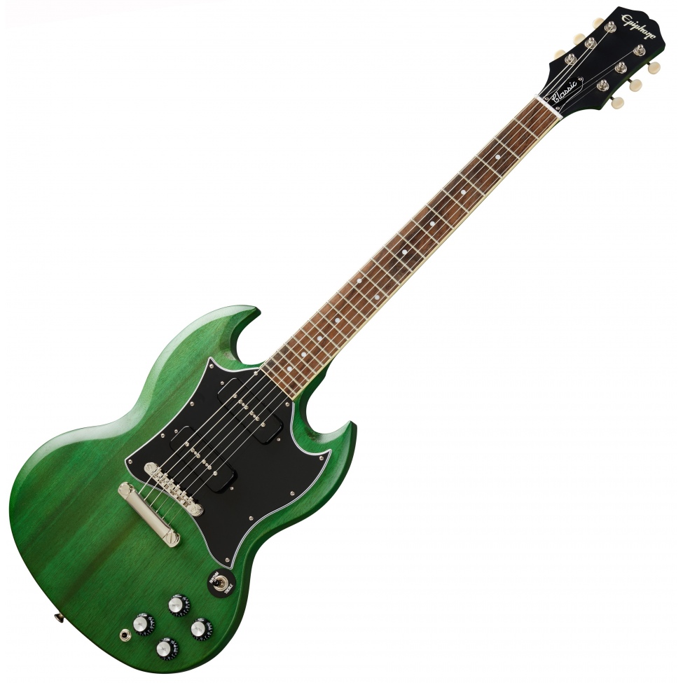 ギター Epiphone SG classic worn P90 Epiphone SG Classic P90 Worn Inverness Green - gitara